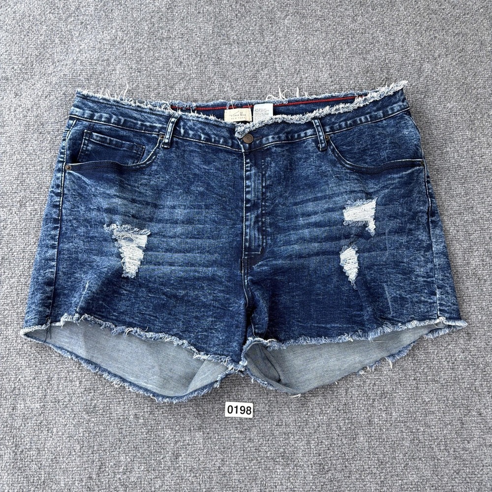 Vince Blue Shorts Womens 24 2X Denim Distressed Cutoff Frayed Hem Stretch Booty
